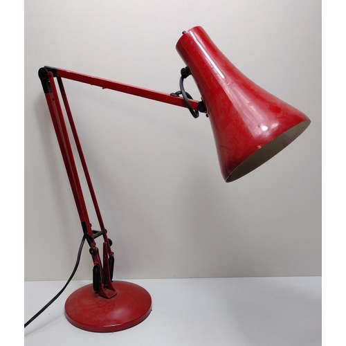 41 - Vintage angle poise style study lamp in red factory finish.