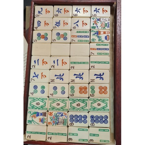 14 - Cased Chinese Mah-Jongg game.