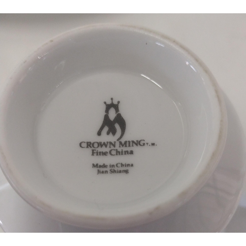 184 - Jian Shiang Crown Ming fine china cups and saucers. Collection only.