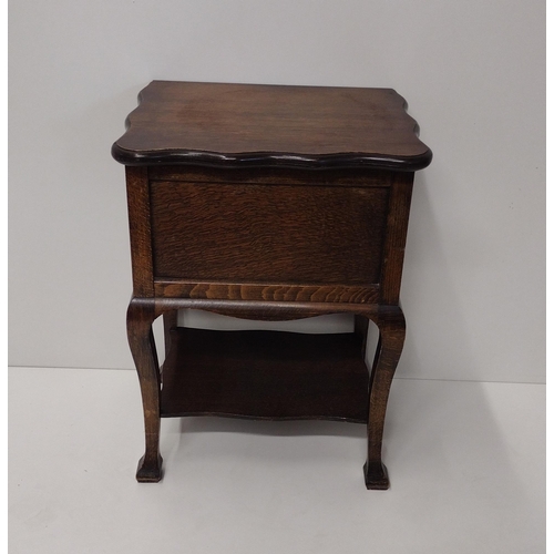 211 - Edwardian sewing box raised on cabriole legs. Collection only.