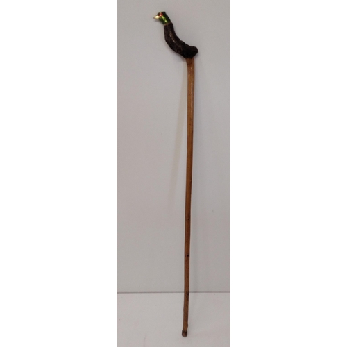 232 - Unusual and attractive walking cane with pheasant formed handle. Collection only.