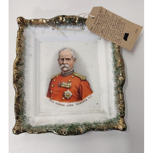 259 - Interesting lot of Boer War themed items including a Prattware plate depicting Robert Baden-Powell, ... 