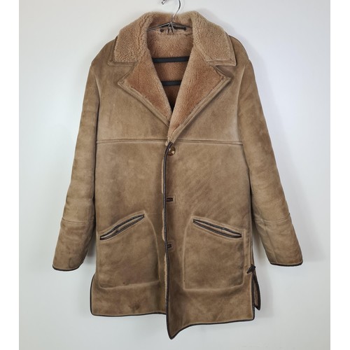 305 - Vintage sheepskin coat, approx size UK 38