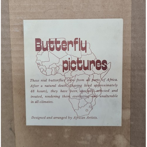 271 - 2 framed and glazed Butterfly pictures, handcrafted by African artists. Collection only.