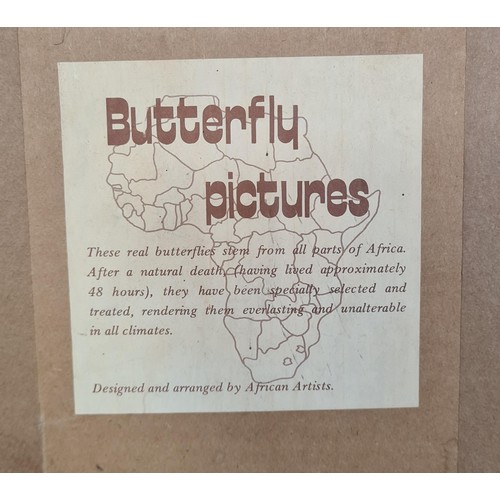 271 - 2 framed and glazed Butterfly pictures, handcrafted by African artists. Collection only.