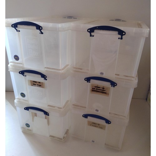 341 - x6 64 litre storage containers with lids. Collection only. Collection only.