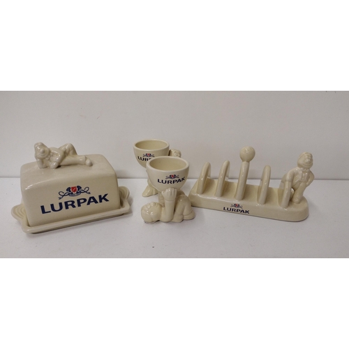 121 - 4 pieces of collectable Lurpack branded ceramics including (1) Butter Dish, (2) Egg Cups & (1) T... 