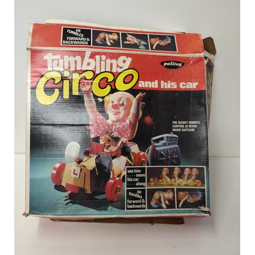 123 - Palitoy Tumbling Circo the Clown. With car and original box, circa 1970's. Shipping Group (A).