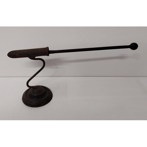 136 - Antique English goffering iron of typical form with stepped base. Circa 1800. Shipping Group (A).