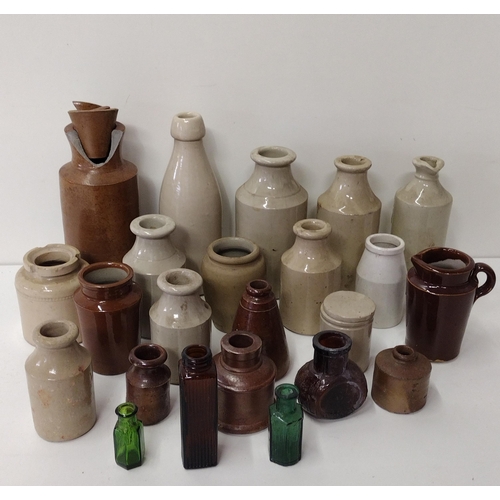 144 - Large selection of mainly stoneware bottles. Collection only.