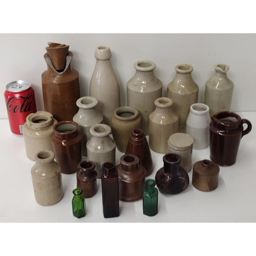 144 - Large selection of mainly stoneware bottles. Collection only.