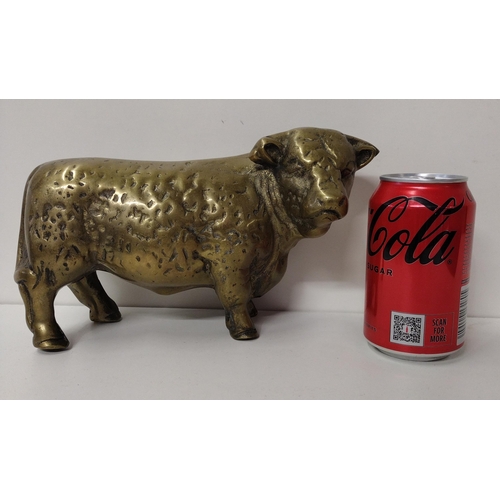 155 - Heavy brass bull figure. Shipping Group (A).