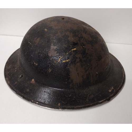 170 - Original WWII Brodie helmet with liner and strap. Shipping Group (A).