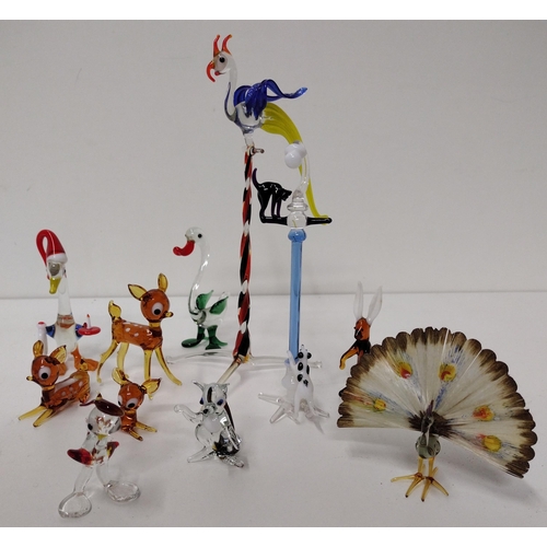 49 - Selection of blown-glass figures. Collection only.