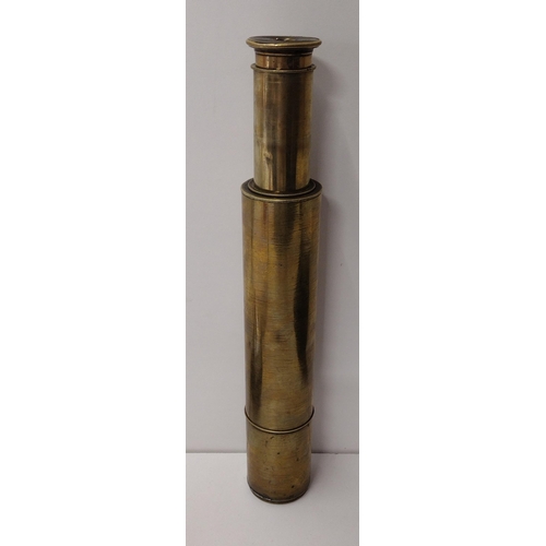 78 - C19th brass 4-draw telescope by Joseph Levi & Co. London. Shipping Group (A).