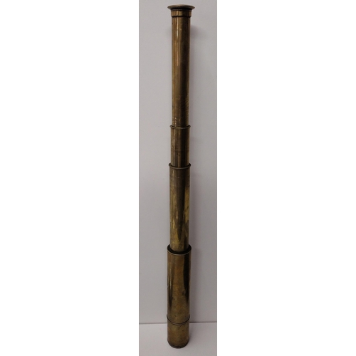 78 - C19th brass 4-draw telescope by Joseph Levi & Co. London. Shipping Group (A).