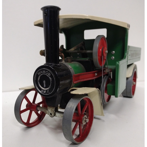 98 - Mamod Steam Wagon in excellent condition measuring 17cmx43cm.  Shipping Group (A).