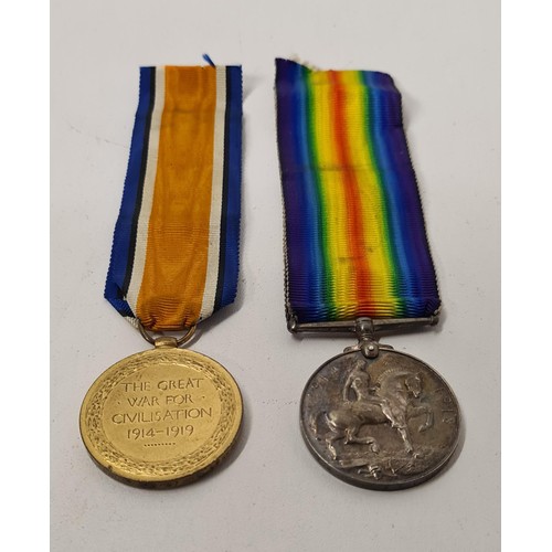 178 - WWI Victory Medal and British War Medal awarded to 223531 GNR T.S.F BOND RA. Shipping Group (A).