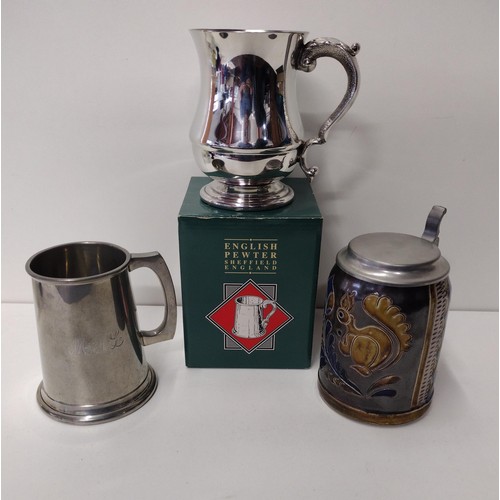 85 - (2) tankards and a bear stein. Shipping Group (A).