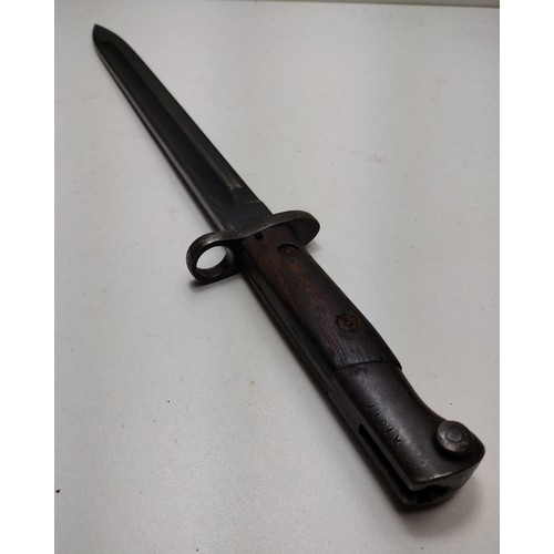 187 - WWI Wilkinson bayonet and scabbard. Shipping Group (B).