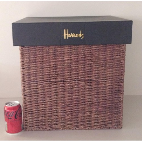 223 - Large Harrods hamper/storage box, H:42 x W:42 x D:42 cm. Shipping Group (A).