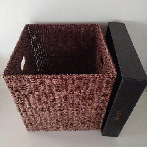 223 - Large Harrods hamper/storage box, H:42 x W:42 x D:42 cm. Shipping Group (A).