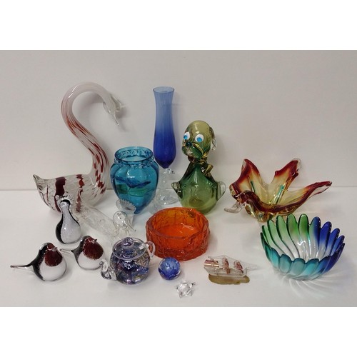 236 - Selection of studio glass items. Collection only.