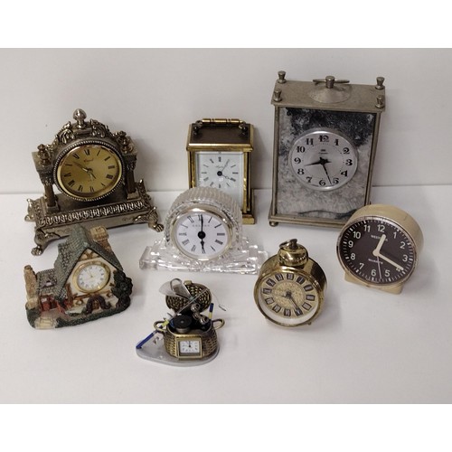 240 - (8) assorted vintage and later clocks. Collection only.