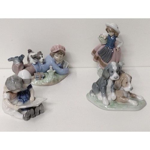 242 - (4) Lladro / Nao figures. Shipping Group (B).