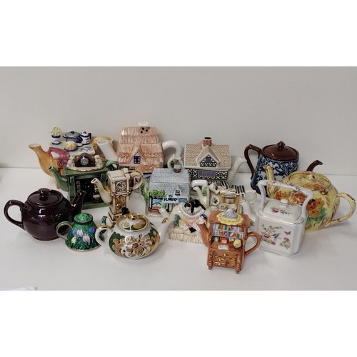 246 - Selection of collectable tea pots including SJB Brown Betty. Collection only.