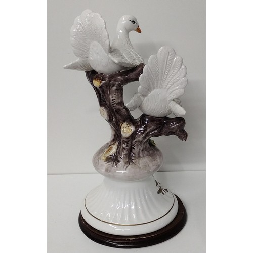 265 - Capodimonte figure of two doves on a branch. Shipping Group (A).