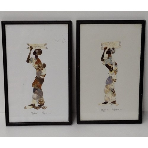 286 - (2) framed and glazed decoupage works, made from African butterflies. Collection only.