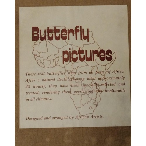 286 - (2) framed and glazed decoupage works, made from African butterflies. Collection only.