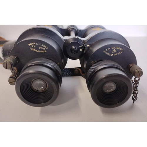 295 - WW2 Barr & Stroud 7x CF.41 Military Naval binoculars, featuring broad arrow mark.  Shipping Grou... 