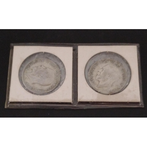 30 - 2 Silver Half Crowns George V 1921 & 1922. Shipping Group (A).