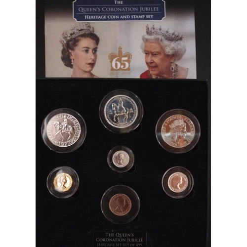 35 - The Queen's Coronation Jubilee Gold-Plated Silver Proof Commemorative Collection. Heritage Coin &... 