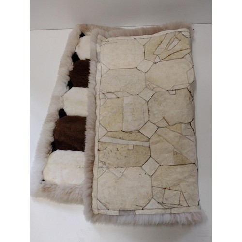 317 - Patchwork floor rug measuring 110x140 cm. Collection only.