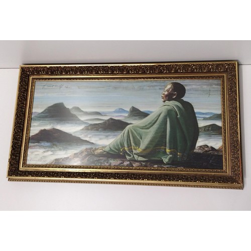 323 - Vladmimir Tretchikoff: 'Valley of a Thousand Hills'. W:102 cm. Collection only.