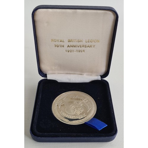 94 - 4 Cased Commemorative Coins: Royal British Legion 70th Anniversary, H. Samuel Wedding Keepsake, Roya... 