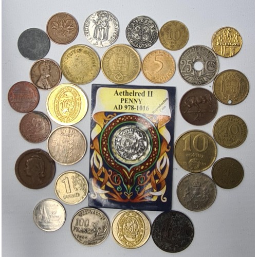 98 - World Coins, Commemorative Coins & Medallions. Shipping Group (A).