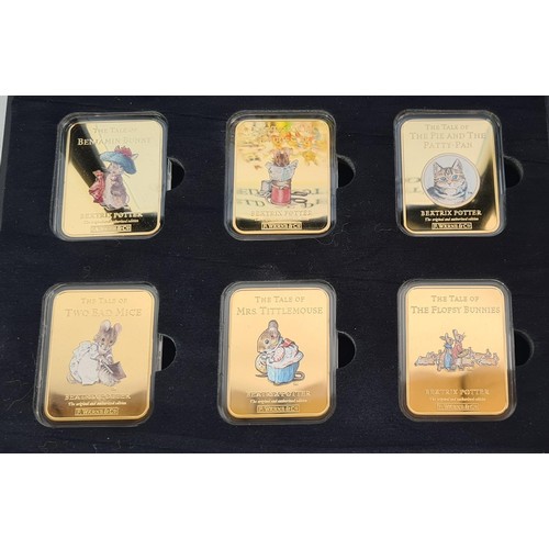 117 - World of Peter Rabbit Cased 6 Proof Gold Plated Limited Edition Ingots. Shipping Group (A).