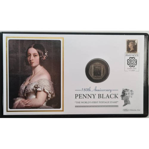 147 - 2020 180th Anniversary of the Penny Black Silver Proof 50p Coin Cover. Weight: 8g, Diameter: 27.30mm... 