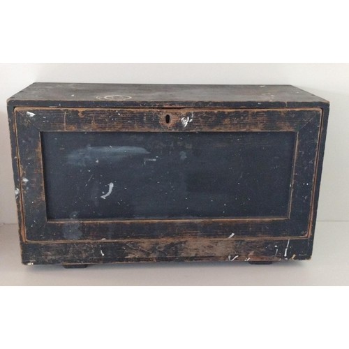 374 - Large vintage wooden tool box. Collection only.