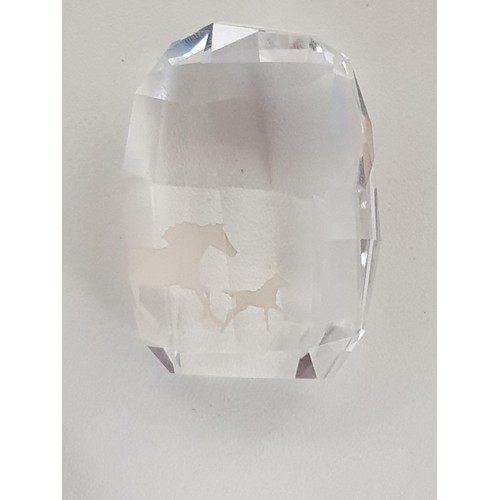 66 - Swarovski crystal etched with horse head in  original box.Shipping Group (A).