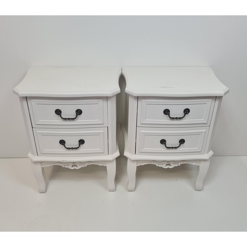 365 - Pair of white bed side units H:60 x W:44 x D:45 cm. Collection only.