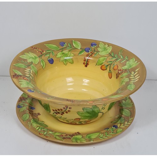 369 - Large fruit dish (41 cm dia.) and plate. Collection only.