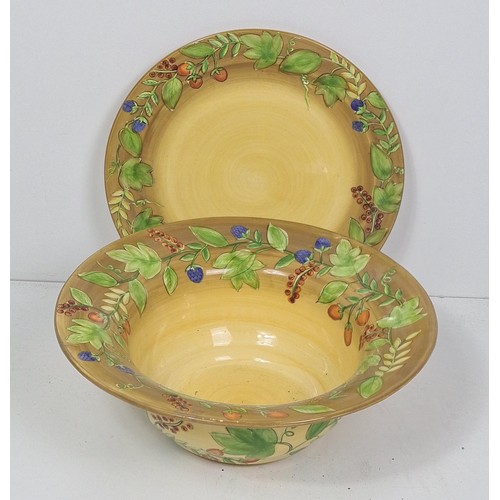 369 - Large fruit dish (41 cm dia.) and plate. Collection only.