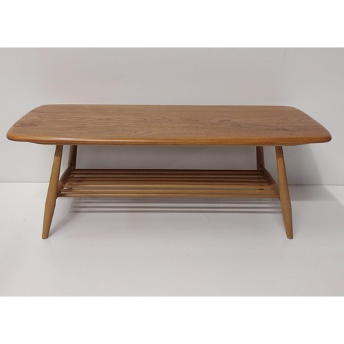 363 - Blonde Ercol coffee table H:36 x W:130 x D:46. Collection only.