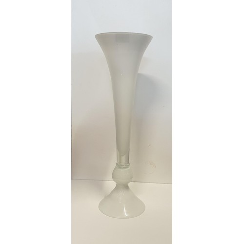 321 - Tall milk-glass vase. Collection only.