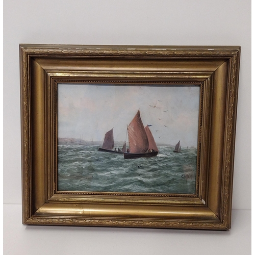 126 - Framed and glazed oil painting circa 1880. Frame size 35 x 39 cm. Collection only.